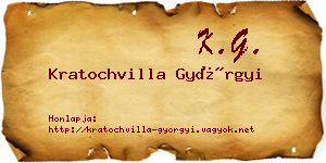 Kratochvilla Györgyi névjegykártya